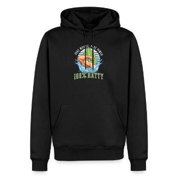 Natty Bodybuilder Pure Muskelkraft: 100% Natty - Männer Premium Bio Hoodie - Schwarz - Vorne - Nico (187cm)