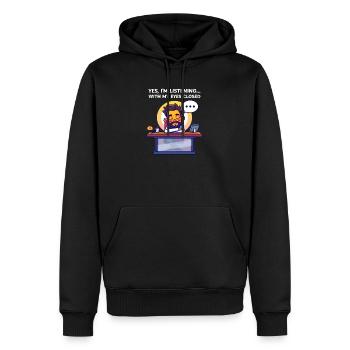Supervisor Yes, I'm Listening... With My Eyes Clos - Men’s Premium Organic Hoodie - black - Front - Nico (187cm)