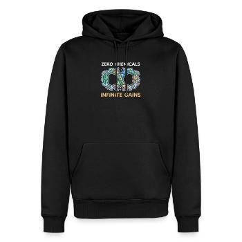 Schicker Bodybuilder Null Chemikalien, unendliche Gewinne - Männer Premium Bio Hoodie - Schwarz - Vorne - Nico (187cm)