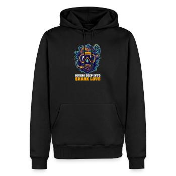 Biologe Hailiebhaber taucht tief in die Hailiebe ein - Männer Premium Bio Hoodie - Schwarz - Vorne - Nico (187cm)