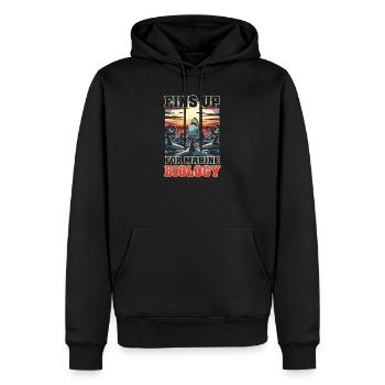 Biologist Shark Lover Fins Up for Marine Biology - Men’s Premium Organic Hoodie - black - Front - Nico (187cm)