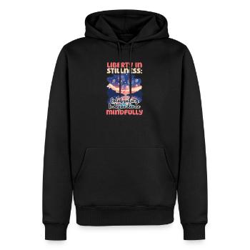 La liberté bouddhiste patriotique célèbre en pleine conscience - Sweat à capuche Premium bio Homme - noir - Devant - Nico (187cm)