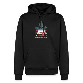 Liberté bouddhiste patriotique de l’intérieur - Sweat à capuche Premium bio Homme - noir - Devant - Nico (187cm)