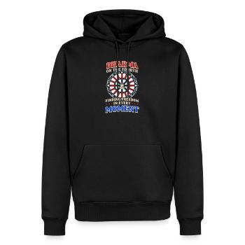 Le bouddhiste patriotique trouve la liberté à chaque instant - Sweat à capuche Premium bio Homme - noir - Devant - Nico (187cm)