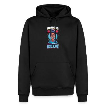 Appareil dentaire patriotique en rouge, blanc et bleu - Sweat à capuche Premium bio Homme - noir - Devant - Nico (187cm)