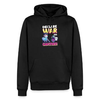 Patriotischer Zahnarzt erklärt der Karies den Krieg! - Männer Premium Bio Hoodie - Schwarz - Vorne - Nico (187cm)
