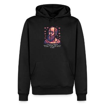 Geek-Liebe Er war nie mit einem Geek zusammen - Männer Premium Bio Hoodie - Schwarz - Vorne - Nico (187cm)