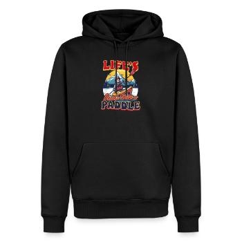 Kajakfahren Das Leben ist schöner mit einem Paddel - Männer Premium Bio Hoodie - Schwarz - Vorne - Nico (187cm)