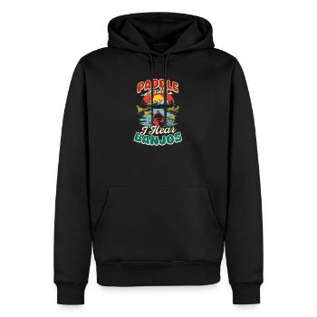 Kajakpaddeln schneller, ich höre Banjos - Männer Premium Bio Hoodie - Schwarz - Vorne - Nico (187cm)
