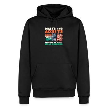 Amerikanische Indianer Mastering Akzente Desi Yankee - Männer Premium Bio Hoodie - Schwarz - Vorne - Nico (187cm)