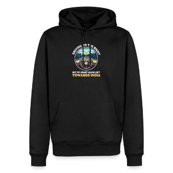 Amérindien Conduite Cœur Droit Penche Gauche Ind - Sweat à capuche Premium bio Homme - noir - Devant - Nico (187cm)