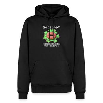 Amerikanische Indianer Green Card? Grünes Signal Donut essen - Männer Premium Bio Hoodie - Schwarz - Vorne - Nico (187cm)