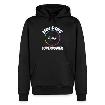 Le cerceau est mon super pouvoir avec lequel les jongleurs font de la gymnastique - Sweat à capuche Premium bio Homme - noir - Devant - Nico (187cm)