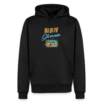 Happy Glamper Funny Hiker Adventure S'mores - Männer Premium Bio Hoodie - Schwarz - Vorne - Nico (187cm)