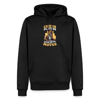 Schach kennt alle Züge - Männer Premium Bio Hoodie - Schwarz - Vorne - Nico (187cm)