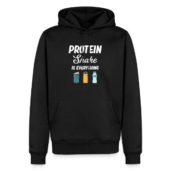 Protein-shake Ist Alles, Cardio-training, - Männer Premium Bio Hoodie - Schwarz - Vorne - Nico (187cm)