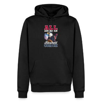 4. Juli Baseballtrainer All American Coach - Männer Premium Bio Hoodie - Schwarz - Vorne - Nico (187cm)