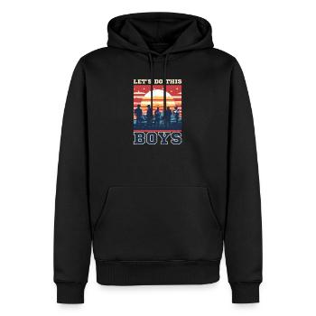 4. Juli Baseballtrainer Mach das Jungs - Männer Premium Bio Hoodie - Schwarz - Vorne - Nico (187cm)