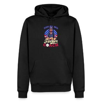 4. Juli Baseballtrainer Ehemann Vater Trainer - Männer Premium Bio Hoodie - Schwarz - Vorne - Nico (187cm)
