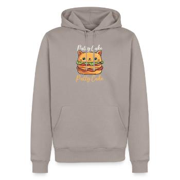 Hamburger Patty Cake, Patty Cake - Men’s Premium Organic Hoodie - taupe - Front - Nico (187cm)