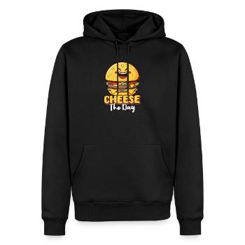 Hamburger Käse des Tages - Männer Premium Bio Hoodie - Schwarz - Vorne - Nico (187cm)