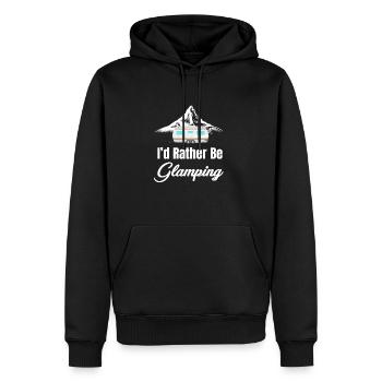 Je préfère être Glamping Randonneur glamour drôle - Sweat à capuche Premium bio Homme - noir - Devant - Nico (187cm)
