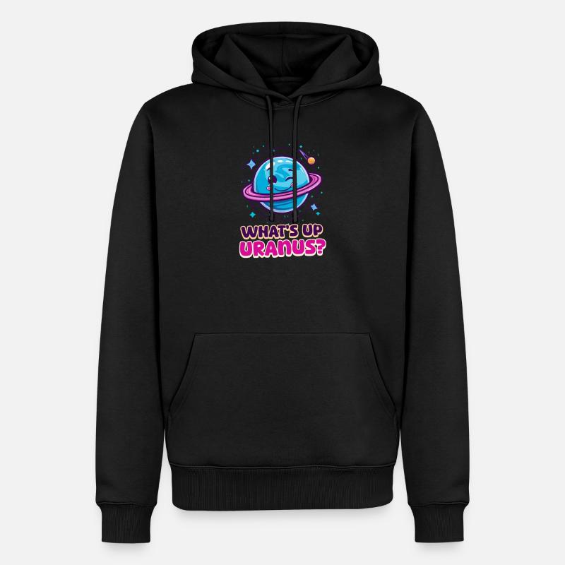 Uranus, was geht, Uranus? - Männer Premium Bio Hoodie - Schwarz
