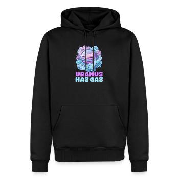 Uranus Uranus a du gaz ! - Sweat à capuche Premium bio Homme - noir - Devant - Nico (187cm)