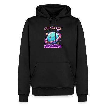 Uranus Got Rings? Uranus Does! - Men’s Premium Organic Hoodie - black - Front - Nico (187cm)