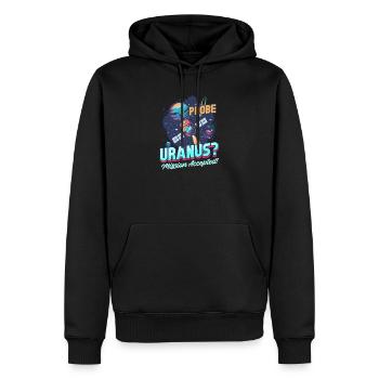 Uranus-Sonde Uranus? Mission angenommen! - Männer Premium Bio Hoodie - Schwarz - Vorne - Nico (187cm)