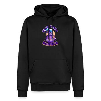 Uranus y est allé, a exploré Uranus - Sweat à capuche Premium bio Homme - noir - Devant - Nico (187cm)