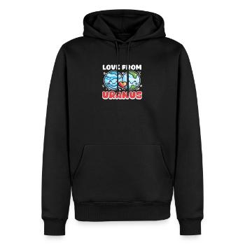 Uranus Amour d'Uranus - Sweat à capuche Premium bio Homme - noir - Devant - Nico (187cm)