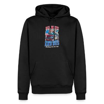 Patriotischer Busfahrer Rot, Weiß Und Bus - Männer Premium Bio Hoodie - Schwarz - Vorne - Nico (187cm)