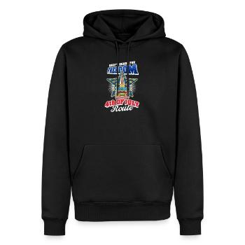 Patriotischer Busfahrer schaltet einen Gang höher für die Freiheit - Männer Premium Bio Hoodie - Schwarz - Vorne - Nico (187cm)