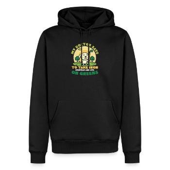 Golfen Nehmen Sie Eisen auf Greens - Männer Premium Bio Hoodie - Schwarz - Vorne - Nico (187cm)