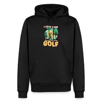 Golfen sieht gut aus, weil spielen - Männer Premium Bio Hoodie - Schwarz - Vorne - Nico (187cm)