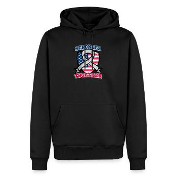 Glioblastoma Awareness Stronger Together - Men’s Premium Organic Hoodie - black - Front - Nico (187cm)