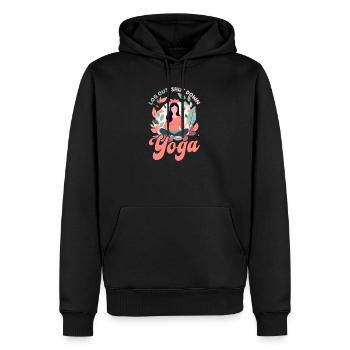 Drôle d’amateur de yoga Se déconnecter Arrêter le yoga - Sweat à capuche Premium bio Homme - noir - Devant - Nico (187cm)