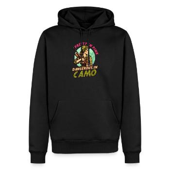 Hunter Pretty In Pink Danger Camo - Sweat à capuche Premium bio Homme - noir - Devant - Nico (187cm)