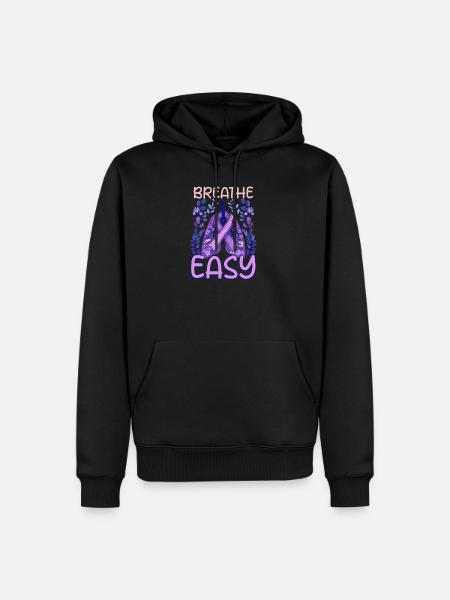 Cystic Fibrosis Breath Easy - Men’s Premium Organic Hoodie - black