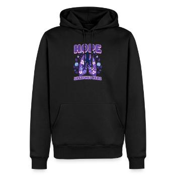 Mukoviszidose: Hier atmet die Hoffnung - Männer Premium Bio Hoodie - Schwarz - Vorne - Nico (187cm)