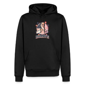 Cancer de l’utérus courageux - Sweat à capuche Premium bio Homme - noir - Devant - Nico (187cm)