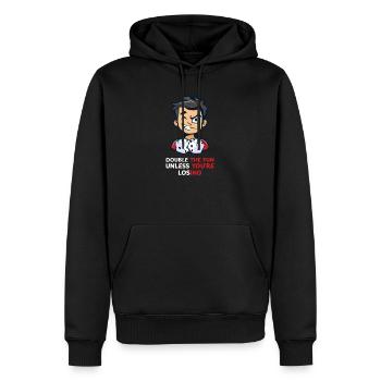 Funny Backgammon Double Fun, Unless Losing - Men’s Premium Organic Hoodie - black - Front - Nico (187cm)