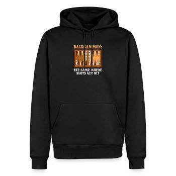 Lustiges Backgammon Das Spiel, bei dem Kleckse getroffen werden - Männer Premium Bio Hoodie - Schwarz - Vorne - Nico (187cm)