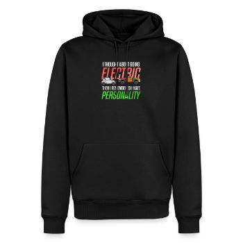 Dieselauto-Liebhaber dachte ich, elektrisch zu fahren - Männer Premium Bio Hoodie - Schwarz - Vorne - Nico (187cm)