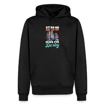 Roller Derby Fort Et Courbé Conçu Pour Le Derby - Sweat à capuche Premium bio Homme - noir - Devant - Nico (187cm)