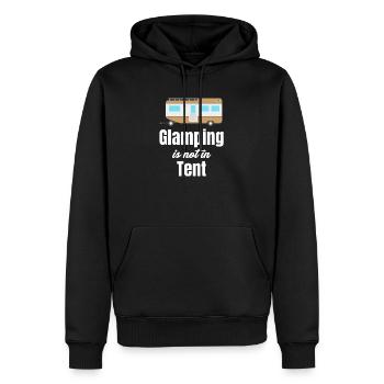 Glamping Gibt Es Nicht Im Zelt. Glamper, - Männer Premium Bio Hoodie - Schwarz - Vorne - Nico (187cm)