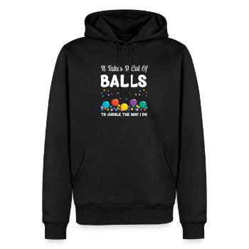 Es Braucht Viele Bälle, Um So Zu Jonglieren, Wie - Männer Premium Bio Hoodie - Schwarz - Vorne - Nico (187cm)