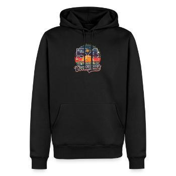 54e anniversaire 54 : La légende continue - Sweat à capuche Premium bio Homme - noir - Devant - Nico (187cm)
