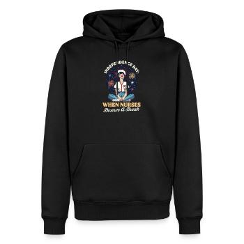 Patriotische Krankenschwester, wenn Krankenschwestern eine Pause verdienen - Männer Premium Bio Hoodie - Schwarz - Vorne - Nico (187cm)
